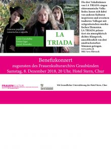 Frauenkulturarchiv Graubünden: Benefizkonzert mit La Triada